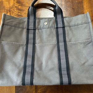 Hermes Gray Fourre Tout Canvas Tote